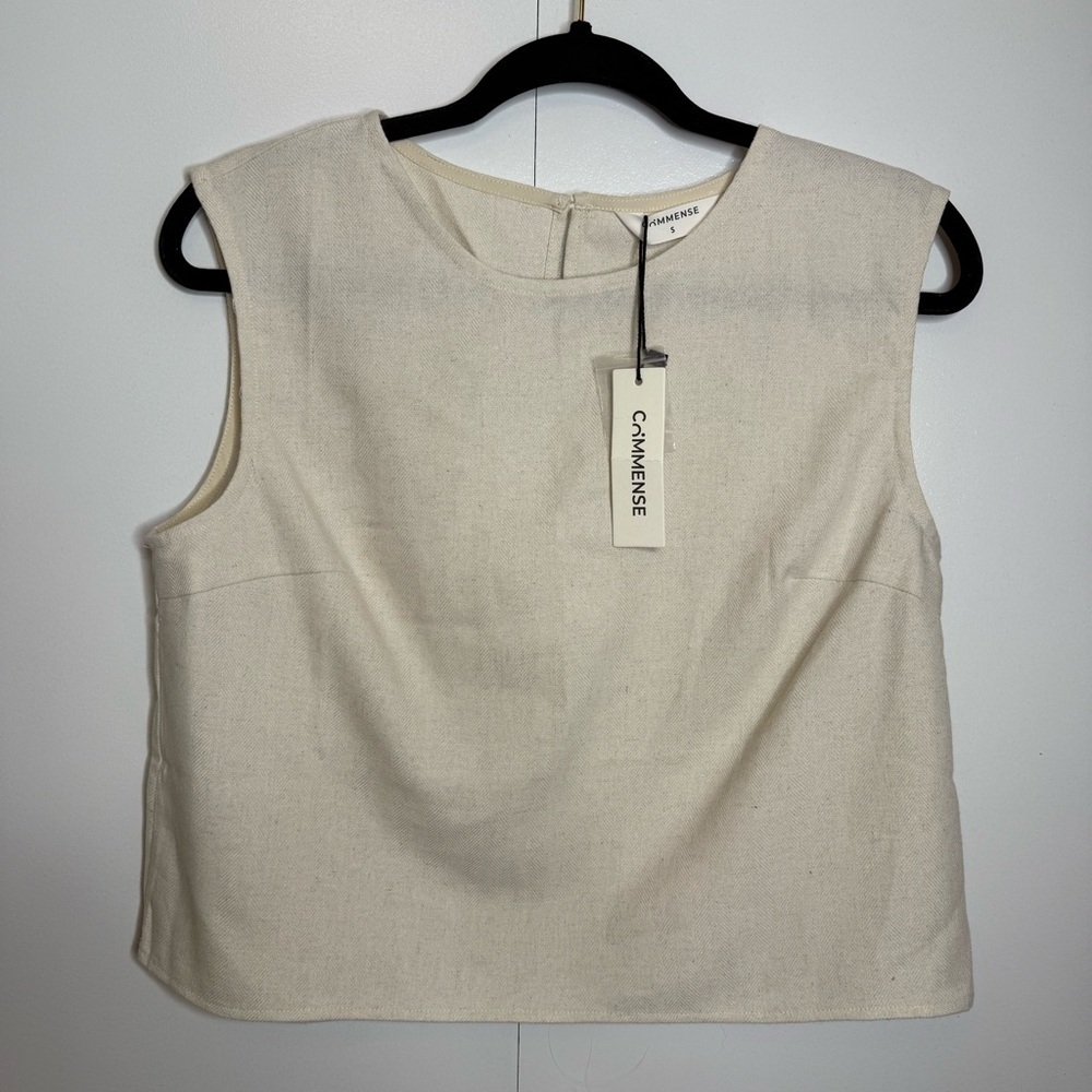 Commense Linen Blends Casual Pants Set Khaki Small NWT - Picture 3 of 16